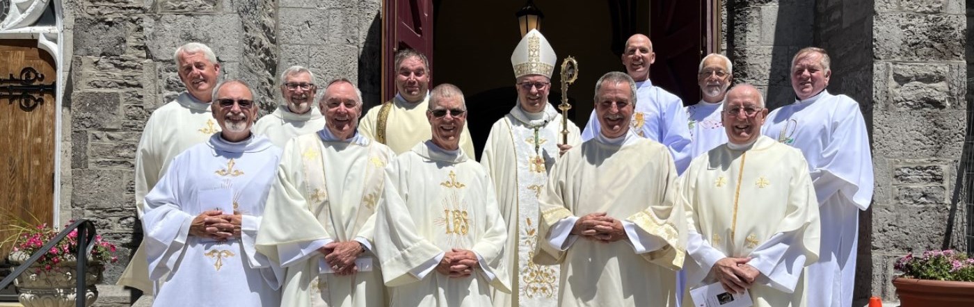 Permanent Deacons with Bishop Miehm