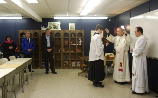 Bishop Miehm visited Our Lady of the Wayside Academy
