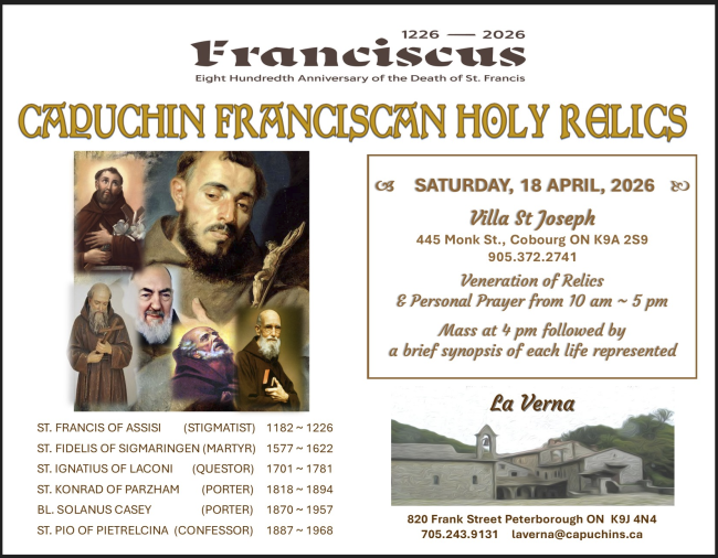 La Verna's programming for April 2026