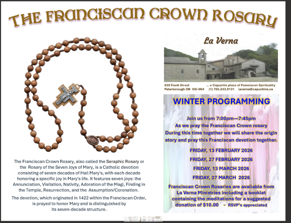 La Verna has a Rosary program for winter 2026