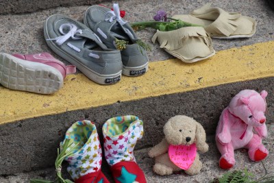 Children's shoes on steps of Cathedral - 215