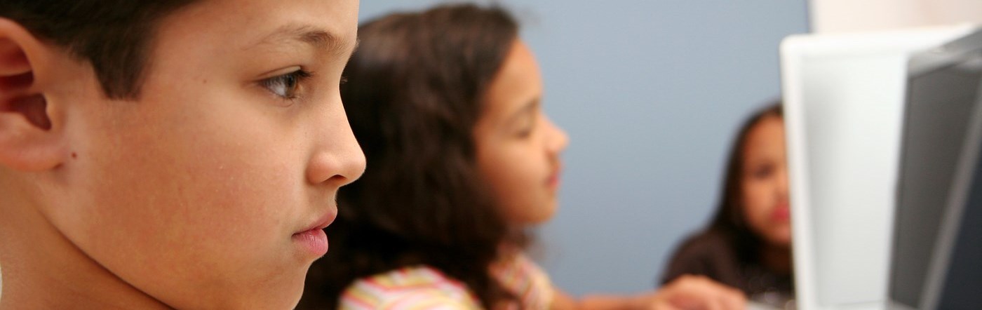 Children learning using computers