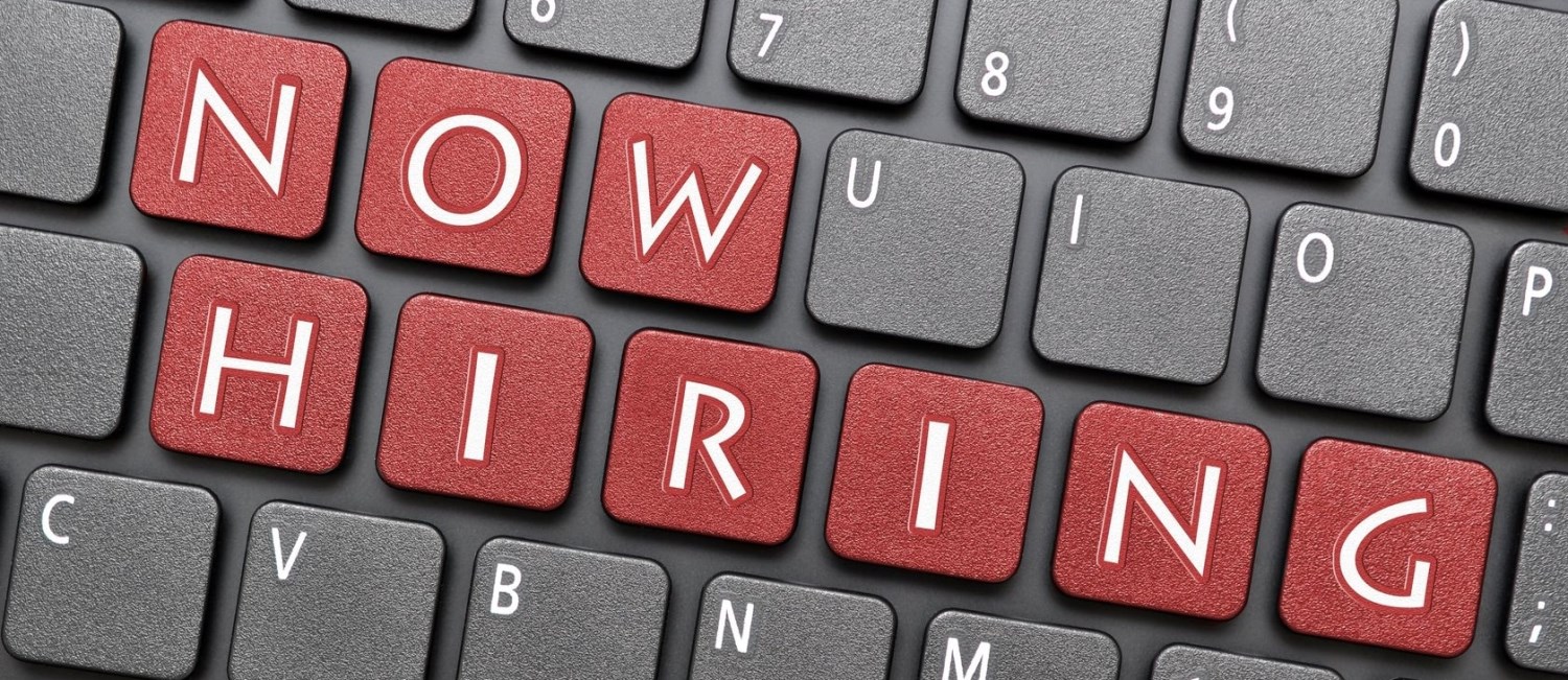 Keyboard saying "Now hiring"