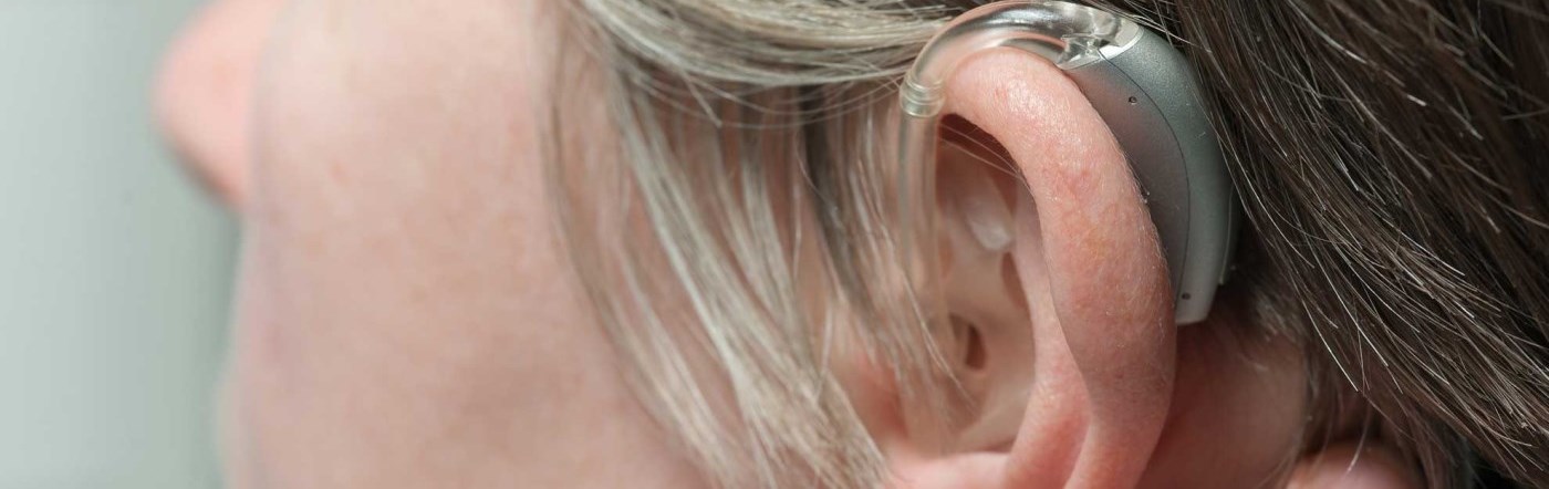 Hearing aid on an ear