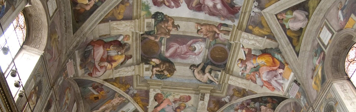 Roof of the Sistine Chapel in Rome, Italy