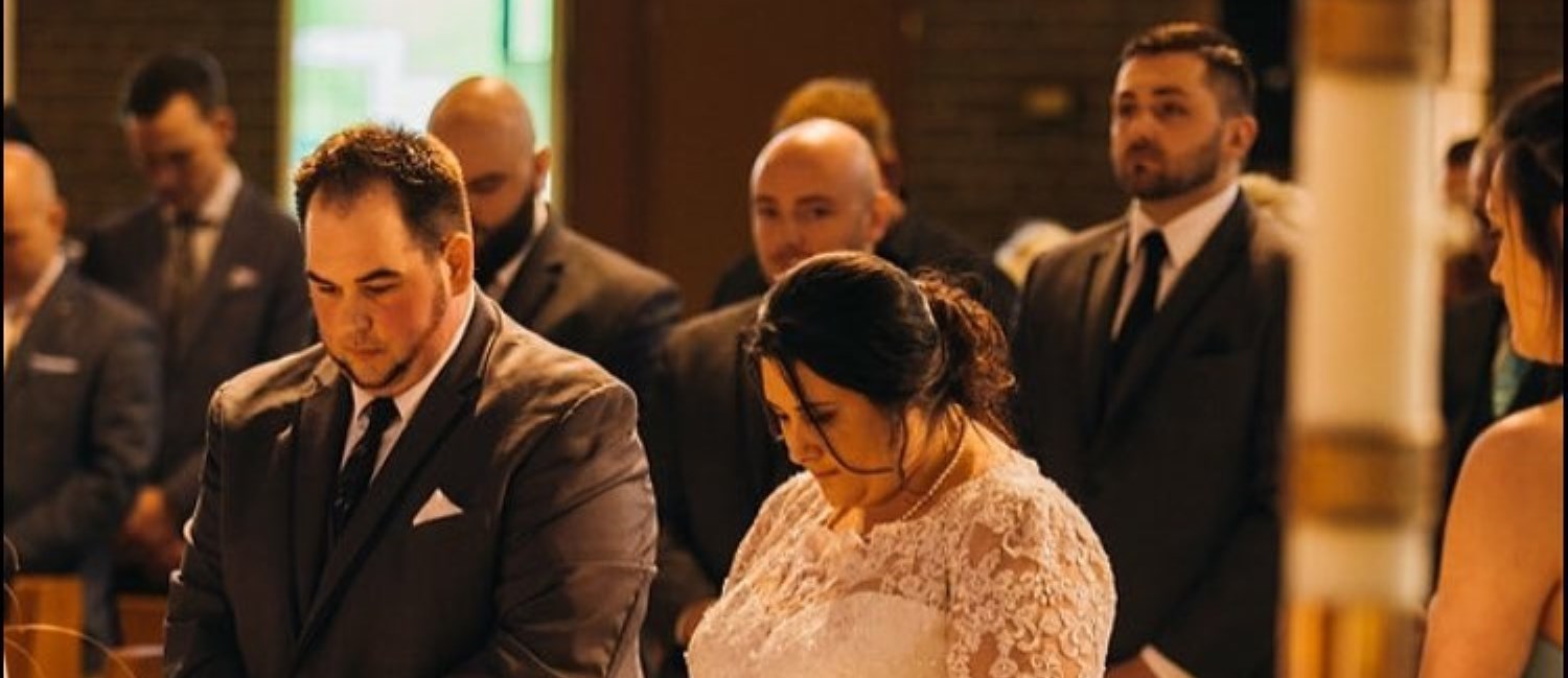 Couple celebrating the sacrament of Marriage