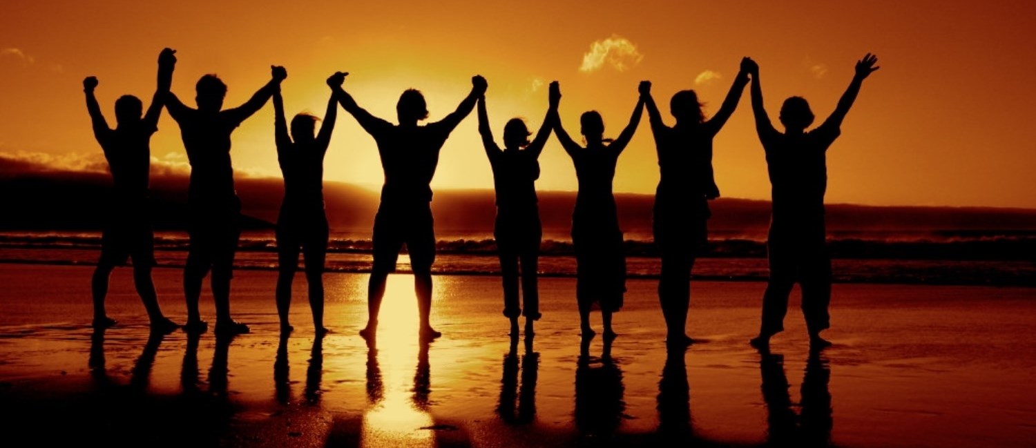 People holding hands together