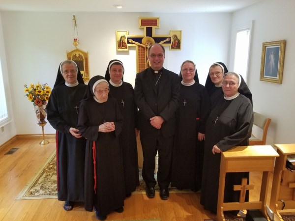 Bishop Miehm with the Passionist Sisters