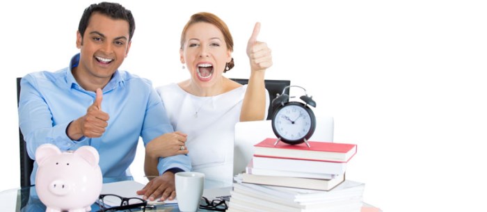 Couple with a piggy bank