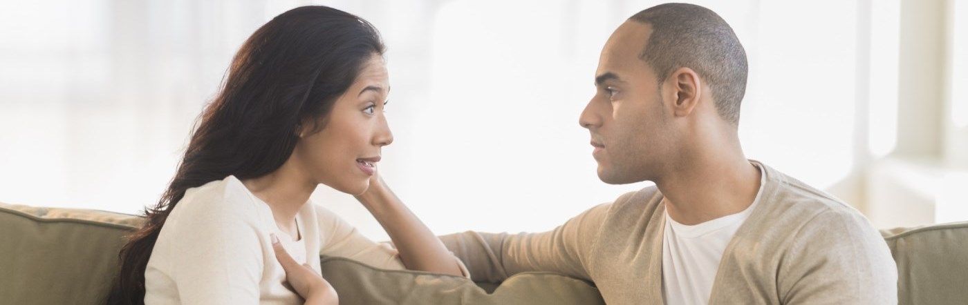 Couple talking with each other