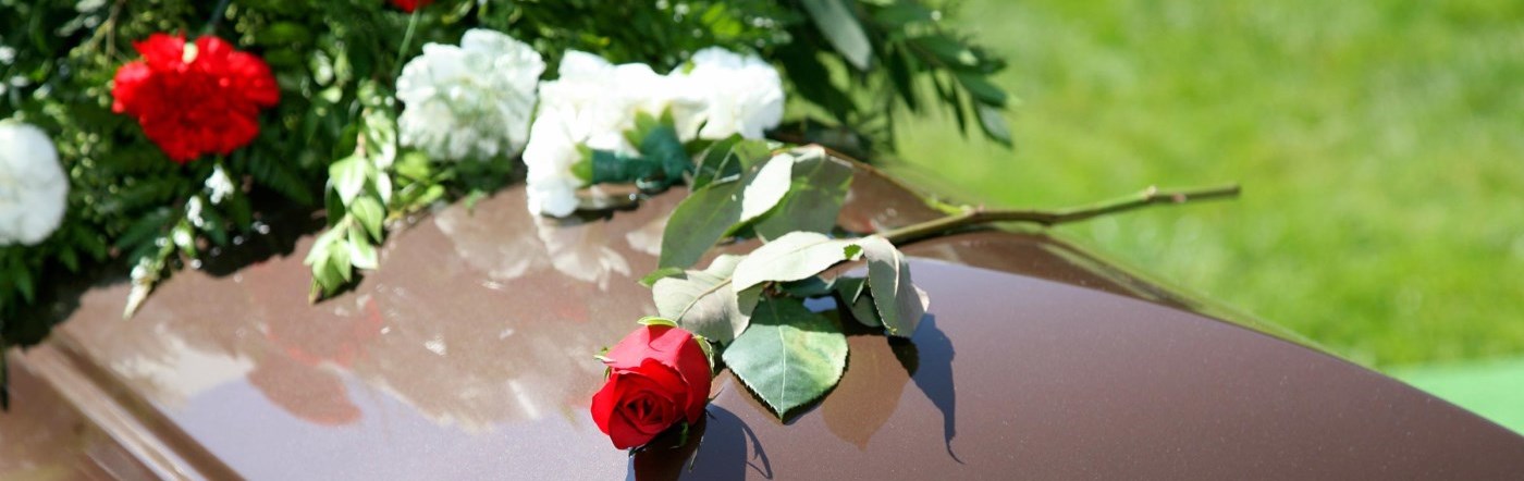 Rose on a funeral casket